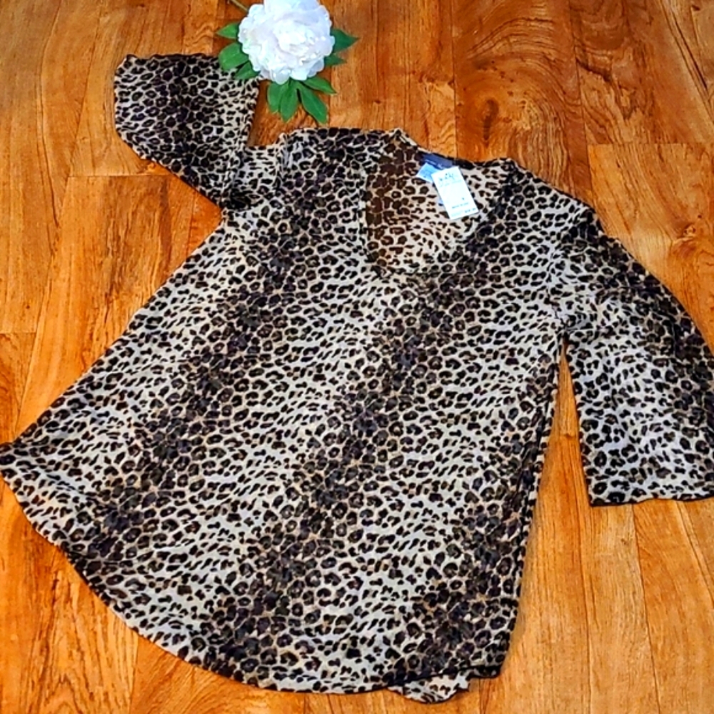 Jordan Taylor sheer leopard print cover up size S.